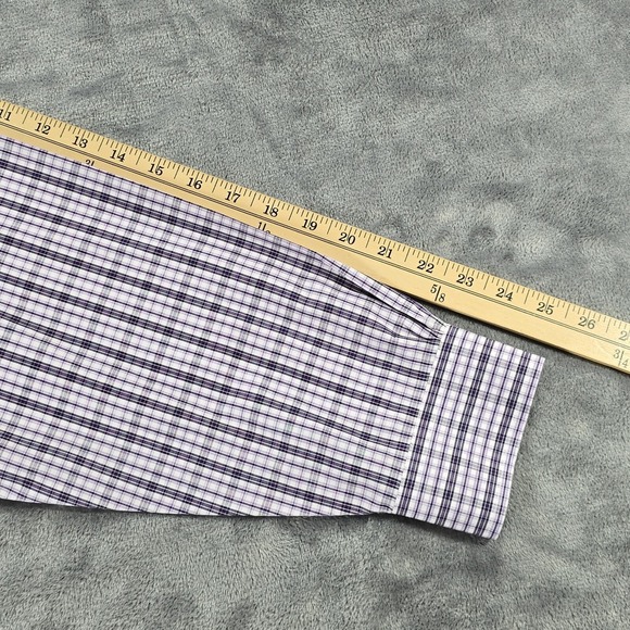 Brooks Brothers 346 Button Shirt Mens L Purple Plaid Classic Preppy Casual - Picture 6 of 9